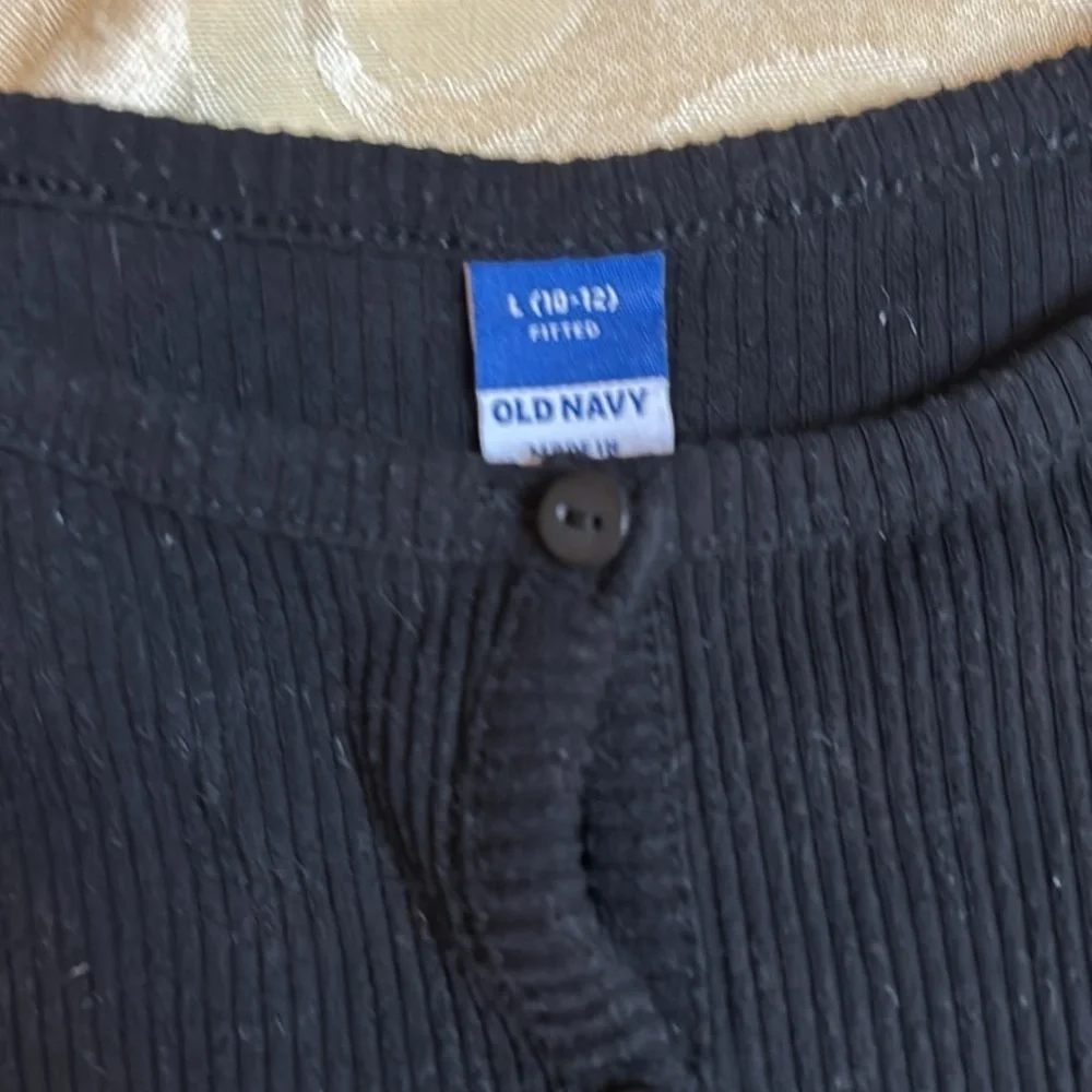 Girls Ribbed long sleeve top with buttons